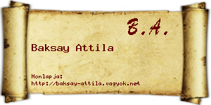Baksay Attila névjegykártya