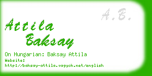 attila baksay business card